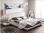 Japan Bed Frame White Eu King Size 5ft3 Wood Veneer Low Profile Bedroom Beliani