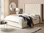 Bed Frame With Storage Off-white Velvet Upholstered 4ft6 Eu Double Size Ottoman Bed Beliani