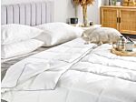 Duvet White Japara Cotton Cover Microfibre Filling Single Size 135 X 200 Cm All-season Quilted Machine Washable Beliani