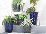 Plant Pot Navy Blue Fibre Clay 50 X ⌀ 35 Cm Outdoor Indoor All Weather Beliani