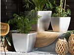 Plant Pot Silver Fibre Clay 41 X 42 X 42 Cm Outdoor Indoor All Weather Beliani