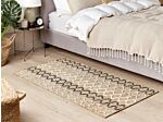 Area Rug Carpet Beige Jute Geometric Pattern 80 X 150 Cm Rustic Boho Beliani