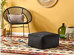 Pouffe Black Eps Beads Filling Solid Pattern Square Boho Modern Fabric Footstool Beliani