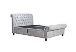 Castello Double Side Ottoman Bed Steel Crushed Velvet