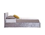 Berlin Single Ottoman Bed Steel Crushed Velvet