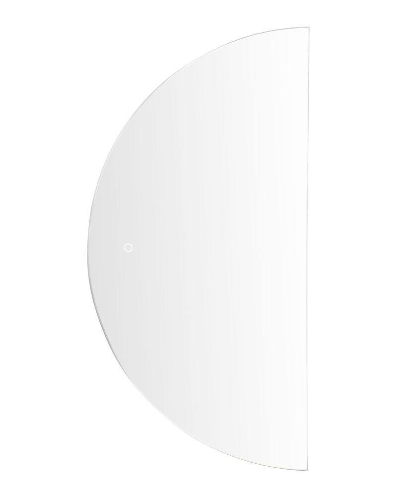 Hanging Led Mirror 50 X 100 Cm Half-round Modern Contemporary Bathroom Vanity Wall Mounted Make-up Bedroom Beliani