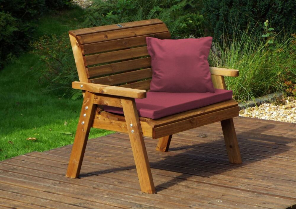 Traditional Two Seater Bench - Burgundy