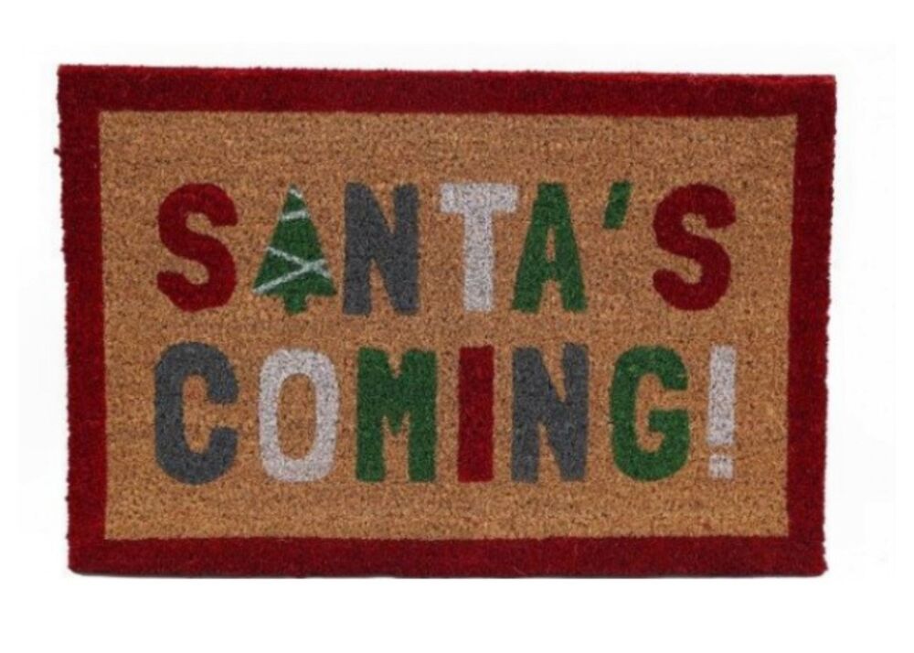 Santa's Coming' Doormat 40x60cm