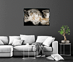 White Strokes By Pi Studio - Framed Canvas