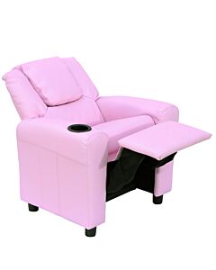 Homcom Children Recliner Armchair W/ Cup Holder-pink