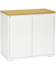 Homcom Sideboard Cabinet, Kitchen Storage Cabinet With Double Doors And Adjustable Shelf For Living Room, Entryway, White