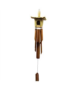 Square Seagrass Bird Box With Chimes 49x15cm