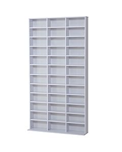 Homcom Cd / Dvd Storage Shelf Storage Unit For 1116 Cds Height-adjustable Compartments 102 X 24 X 195 Cm White