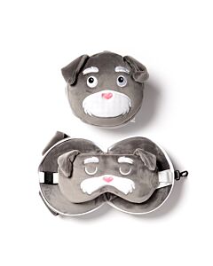 Dog Squad Relaxeazzz Plush Round Travel Pillow & Eye Mask Set