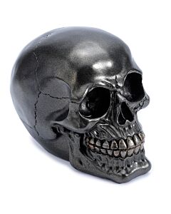 Gothic Metallic Black Skull Ornament