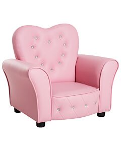 Homcom Kids Toddler Chair Sofa Children Armchair Seating Relax Playroom Seater Girl Princess Pink