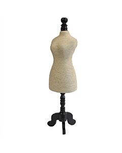 Natural Jewellery Display - Mannequin On Wooden Stand - Cream