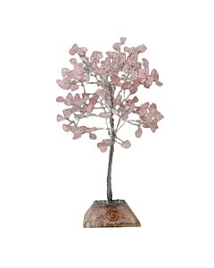 Gemstone Tree With Orgonite Base - 160 Stone - Rose Quartz