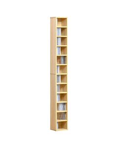 Homcom 12-tier Media Storage Cabinet 204 Cds Shelf Tower Multimedia Organizer Rack Stand Bookcase Display Unit