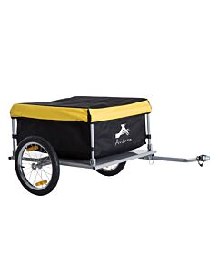 Homcom Steel Frame Bike Cargo Trailer Storage Cart And Luggage Trailer With Hitch Yellow