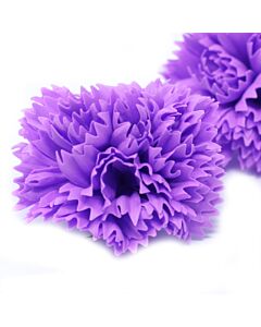 Craft Soap Flowers - Carnations - Violet - Pack Of 10