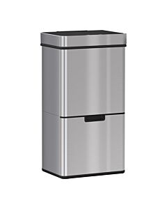 Homcom 72l Recycling Sensor Bin, Stainless Steel 3 Compartments For Both Wet Or Dry Waste With Removable Lid Kitchen Home