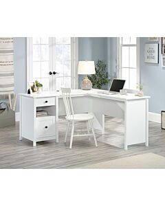 White Home Study L-shaped Desk