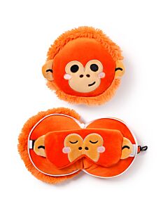 Relaxeazzz Travel Pillow & Eye Mask - Adoramals Orangutan