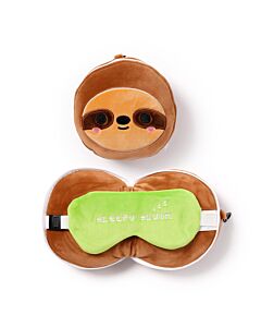 Sloth Relaxeazzz Plush Round Travel Pillow & Eye Mask Set