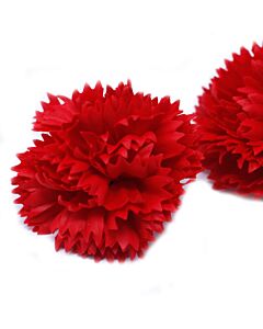 Craft Soap Flowers - Carnations - Red - Pack Of 10
