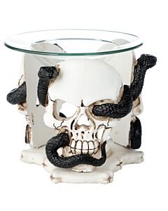 Skull And Serpent Resin Oil & Wax Burner With Glass Dish