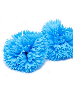Craft Soap Flowers - Carnations - Sky Blue - Pack Of 10