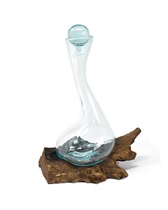 Molten Glass On Wood - Wine Decanter