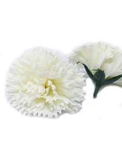 Craft Soap Flowers - Carnations - Cream - Pack Of 10