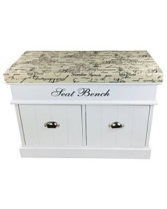 White Seat Bench With 2 Drawers & Lid 70cm