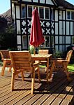 Four Seater Square Table Set - Burgundy