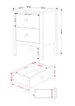 Como Grey 2 Petite Drawer Bedside Cabinet
