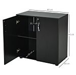 Vinsetto 2-tier Locking Office Storage Cabinet File Organisation W/ Feet Melamine Coating Aluminium Handles 2 Keys Stylish Black
