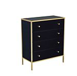 Fenwick 4 Drawer Chest Black & Gold