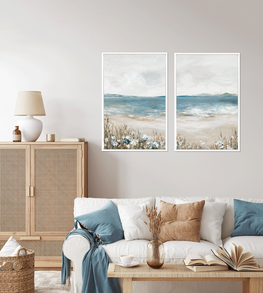 Shoreline Splendour Panel I By Allison Pearce - Framed Canvas