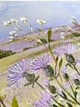 Lilac Thistle Field By Diane Demirci - Wrapped Canvas