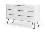 Augusta White 3+3 Drawer Wide Chest Of Drawers