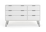 Augusta White 3+3 Drawer Wide Chest Of Drawers