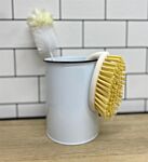 Cream Scrubbing Brush With Bamboo Wooden Handle