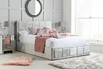Hannover Double Ottoman Bed Steel Crushed Velvet