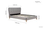 Stockholm Small Double Bed Grey