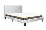 Berlin Double Bed Steel Crushed Velvet