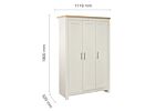 Highgate 3 Door Wardrobe Cream & Oak