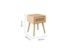 Croxley 1 Drawer Rattan Bedside Oak