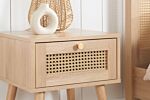 Croxley 1 Drawer Rattan Bedside Oak